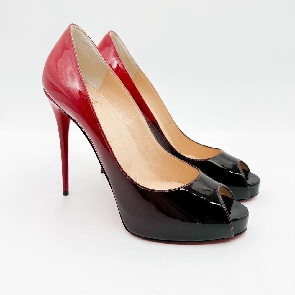 Christian Louboutin New Very Prive 120 Pumps Black Red Ombré Size 40, 10 - Picture 2 of 14